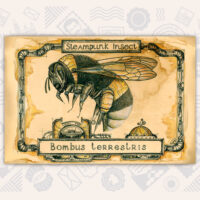 Открытка «Шмель. Из серии Steampunk insect.»